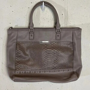 Nine West taupe‎ faux animal skin tote bag